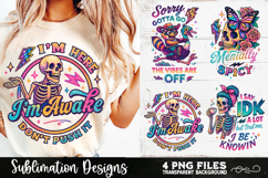 Funny Skeletons Sarcastic Retro PNG Sublimation Product Image 7
