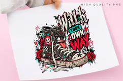 Walk Your Own Way Edgy High Top Sneaker Gothic Roses Punk Product Image 3