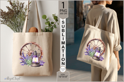 lavender sublimation| flower|Tote Bag Design| Sublimation Product Image 1