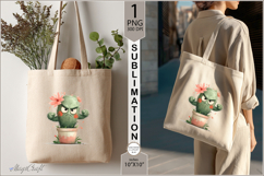 angry cactus sublimation| cactus |Tote Bag Design |floral Product Image 1