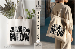 MEOW Cute cats sublimation|Tote Bag Design| cat Sublimation Product Image 2