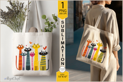 Cute cats sublimation|Tote Bag Design| cat Sublimation Product Image 1