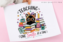 Teaching One Smile At A Time PNG Sublimation Design, Black Product Image 3