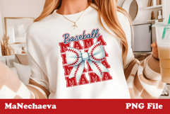 Baseball Mama Sublimation | White Bow PNG Design Product Image 3
