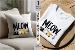 MEOW Cute cats sublimation|Tote Bag Design| cat Sublimation Product Image 2