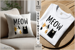 MEOW Cute cats sublimation|Tote Bag Design| cat Sublimation Product Image 2