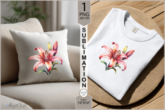 Lily sublimation| Lily flower|Tote Bag Design| Sublimation Product Image 2