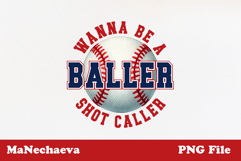 Baseball Baller Sublimation | Shot Caller Sport PNG Product Image 2