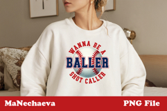 Baseball Baller Sublimation | Shot Caller Sport PNG Product Image 3