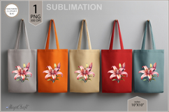 Lily sublimation| Lily flower|Tote Bag Design| Sublimation Product Image 3