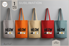 MEOW Cute cats sublimation|Tote Bag Design| cat Sublimation Product Image 3