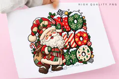 Merry Christmas Santa Claus Holiday Snow Winter Festive PNG Product Image 3