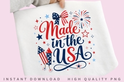 Made In The USA PNG Design,Patriotic 4th of July Sublimation Product Image 1