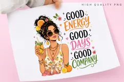 Good Energy Good Days PNG Sublimation Design, Summer Citrus Product Image 3