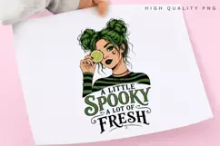 A Little Spooky PNG Sublimation Design, Green Hair Space Product Image 3