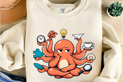 Funny Multitasking Octopus Cartoon Productivity Chaos Cute Product Image 6