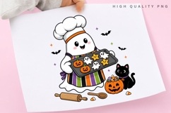 Halloween Baker Ghost PNG Sublimation Design, Cute Ghost Product Image 1