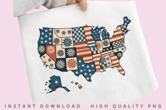 Retro USA Map Patriotic PNG Design Product Image 2