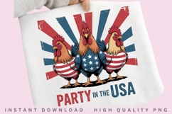 Patriotic Rooster USA PNG Design Product Image 2