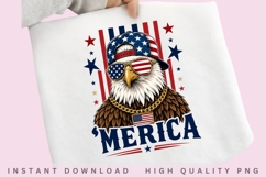 Merica Eagle PNG Design,Patriotic American Eagle Sublimation Product Image 1