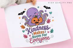 Kindness Makes Room For Everyone PNG, Cute Octopus Pumpkin Product Image 3