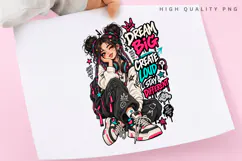 Dream Big Create Loud PNG, Creative Girl Illustration Product Image 1