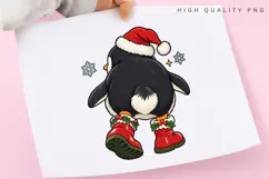 Christmas Penguin Butt PNG Sublimation Design Product Image 3