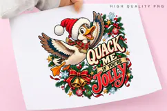 Quack Me If You’re Jolly Funny Christmas Duck Holiday PNG Product Image 1