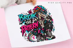 Neon Punk Dragon with Colorful Mohawk, Goggles, Streetwear Product Image 3