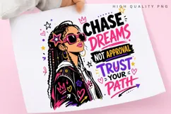 Chase Dreams PNG Sublimation Design, Black Girl Magic Product Image 3