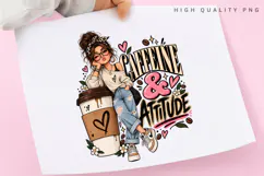 Coffee Lover PNG, Caffeine And Unbothered Sublimation Design Product Image 3