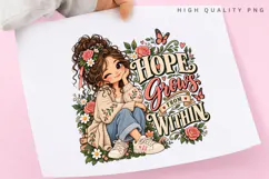 Hope Grows From Within Cute Girl Floral Garden Butterfly Product Image 3