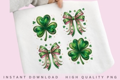 St Patrick Bow Shamrock PNG Product Image 1