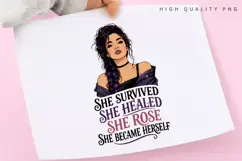 She Healed She Rose PNG Sublimation Design, Side Braid Product Image 3