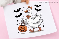 Halloween Goose Pumpkin PNG, Cute Goose Trick or Treat Product Image 2