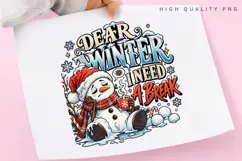 Dear Winter I Need a Break Funny Snowman Christmas Holiday Product Image 3