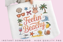 Feelin Beachy PNG, Summer Beach Clipart, Coastal Vacation Product Image 1
