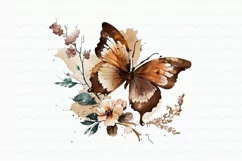 Vintage Flowers Butterfly Watercolor Clipart Product Image 2