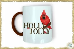 Sublimation Watercolor Christmas Red Cardinals Winter Sign Product Image 2