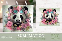 panda sublimation tumbler design being used as a 20 oz skinny tumbler wrap sublimation print