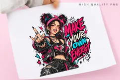 Make Your Own Energy Edgy Punk Girl with Pink Blue Hair and Product Image 3
