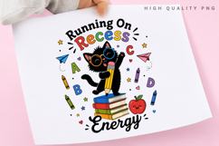 Running On Recess Energy PNG Sublimation Design, Black Cat Product Image 3