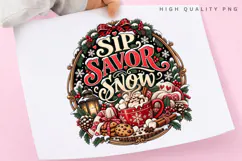 Christmas Sip Savor Snow Hot Cocoa Cookies Cozy Winter Product Image 3