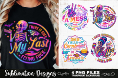 Funny Skeletons Sarcastic Retro PNG Sublimation Product Image 2