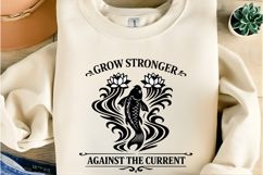 Grow Stronger Against The Current Koi Fish Motivational PNG Product Image 7