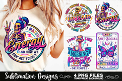 Funny Skeletons Sarcastic Retro PNG Sublimation Product Image 1