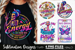 Funny Skeletons Sarcastic Retro PNG Sublimation Product Image 6