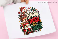 Cute Snowman Reindeer Santa Christmas Winter Holiday Snow Product Image 3