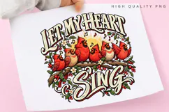 Let My Heart Sing Happy Winter Holiday Cardinal Birds PNG Product Image 3