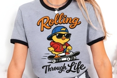 Rolling Through Life Funny Skater Chick PNG Design Product Image 3